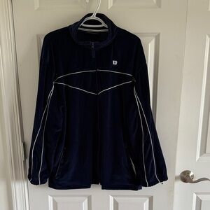Wilson Dark Blue Jacket with Light Highlights Size Medium Velour Oversized
